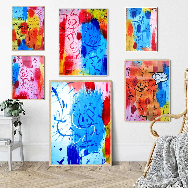 

Abstract Canvas Painting Street Art Famous Graffiti Art Posters and Print Wall Art Classical Picture For Living Room Home Decor