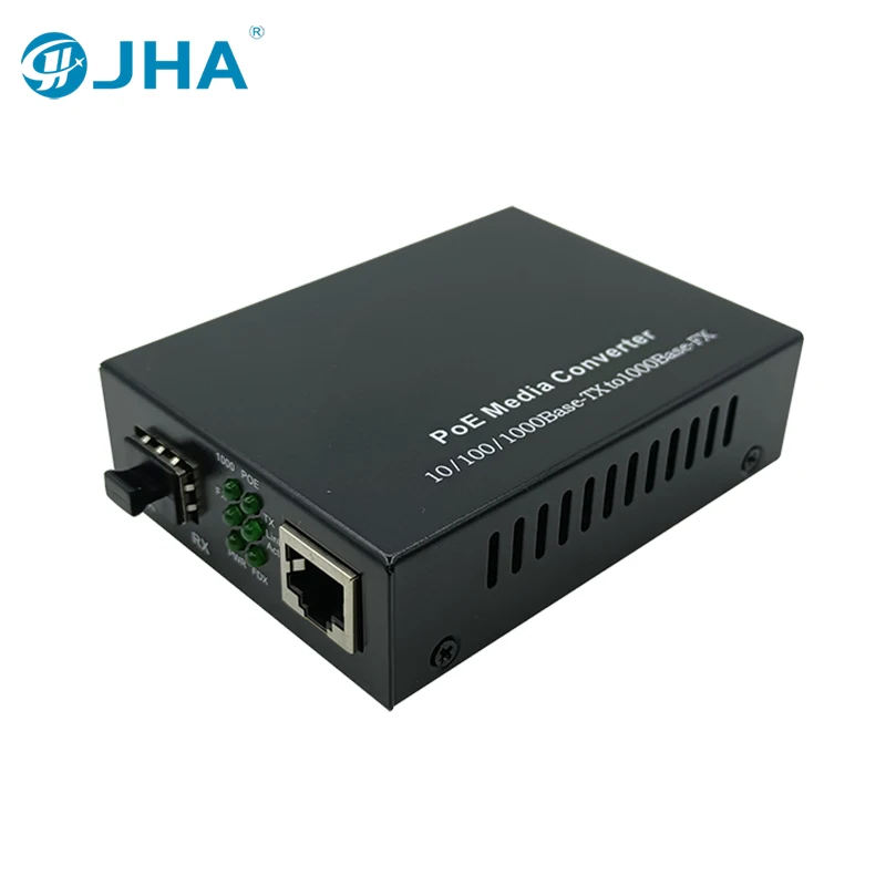 JHA-TECH 10/100/1000Base-TX к 1000Base-FX Gigabit Fiber PoE медиа конвертер с 1 1000M SFP слот Встроенный источник питания
JHA-TECH 10/100/1000Base-TX к 1000Base-FX Gigabit Fiber PoE медиа конвертер с 1 1000M SFP слот Встроенный источник питания