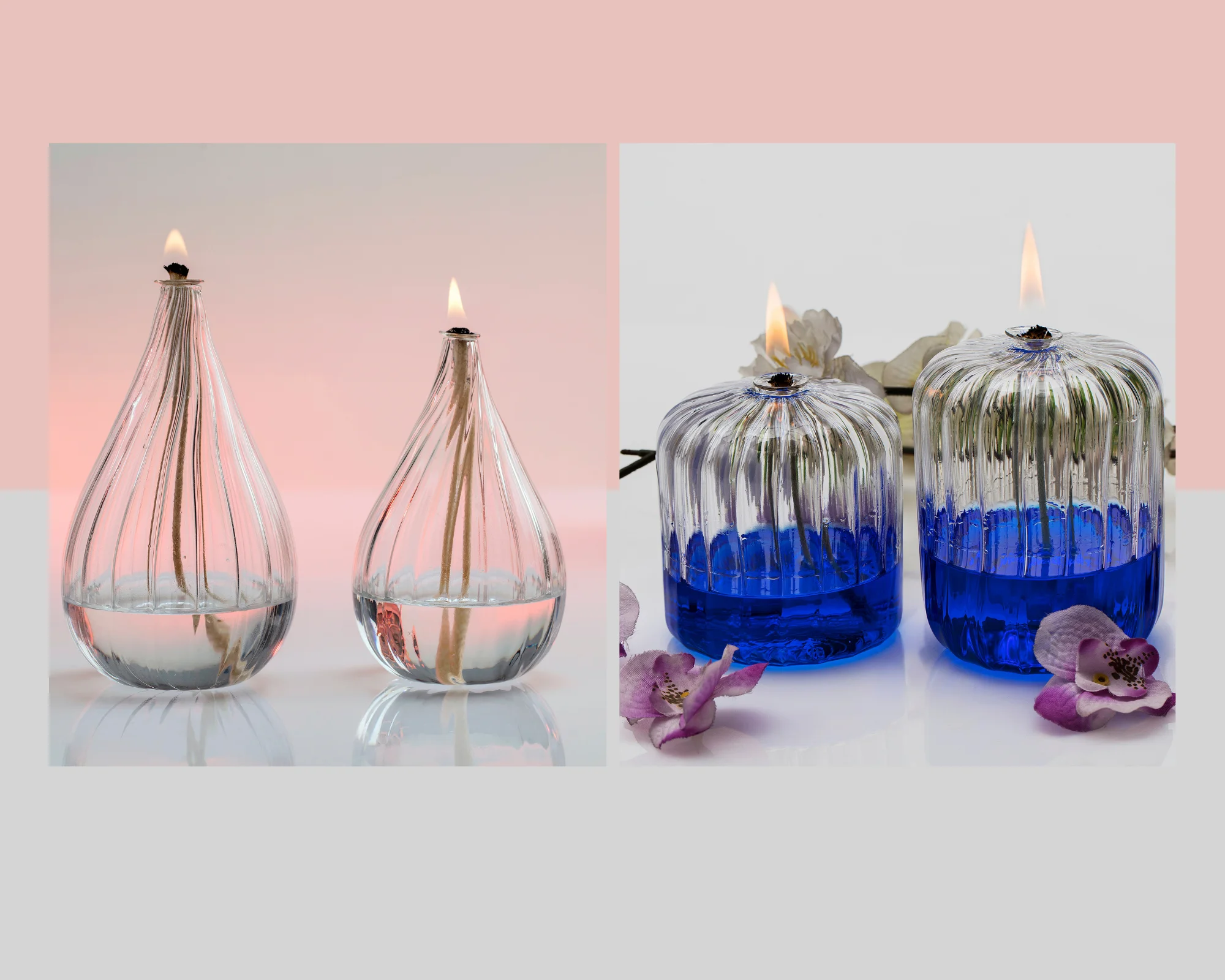 

Набор декоративных масляных ламп из 4 предметов-элегантная керосиновая лампа в полоску-миниатюрная Свеча-стеклянные масляные свечи для исп...