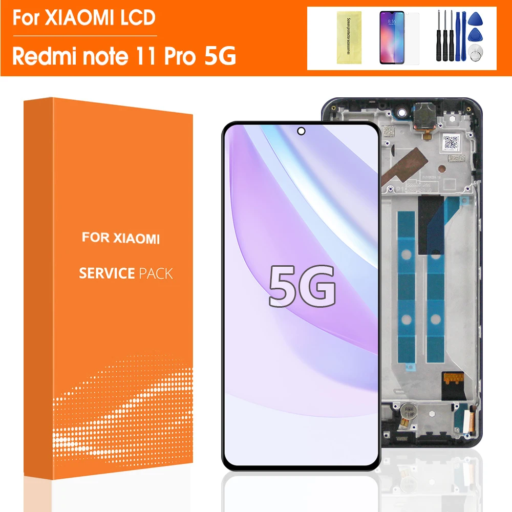 100% Test For Xiaomi Redmi Note 11 Pro 5G LCD Display Touch Screen Digitizer Assembly Replace 21091116I,2201116SG LCD With Frame
100% Test For Xiaomi Redmi Note 11 Pro 5G LCD Display Touch Screen Digitizer Assembly Replace 21091116I,2201116SG LCD With Frame