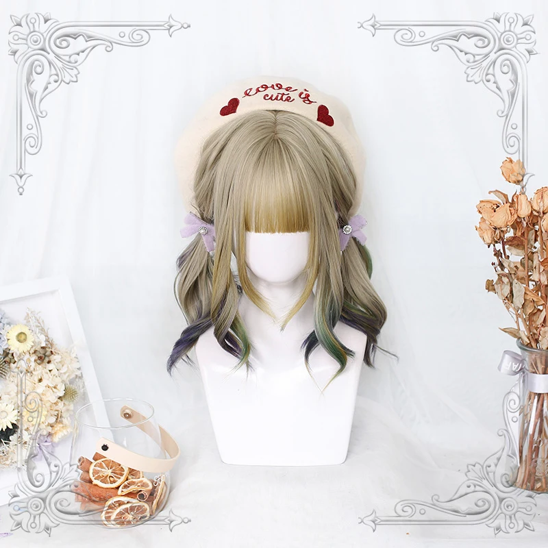 Female Medium-Length Wavy Curly Golden Bangs Wig Hair Tail Colorful Gradual Change Women Wigs Lolita Cosplay Party
Female Medium-Length Wavy Curly Golden Bangs Wig Hair Tail Colorful Gradual Change Women Wigs Lolita Cosplay Party
