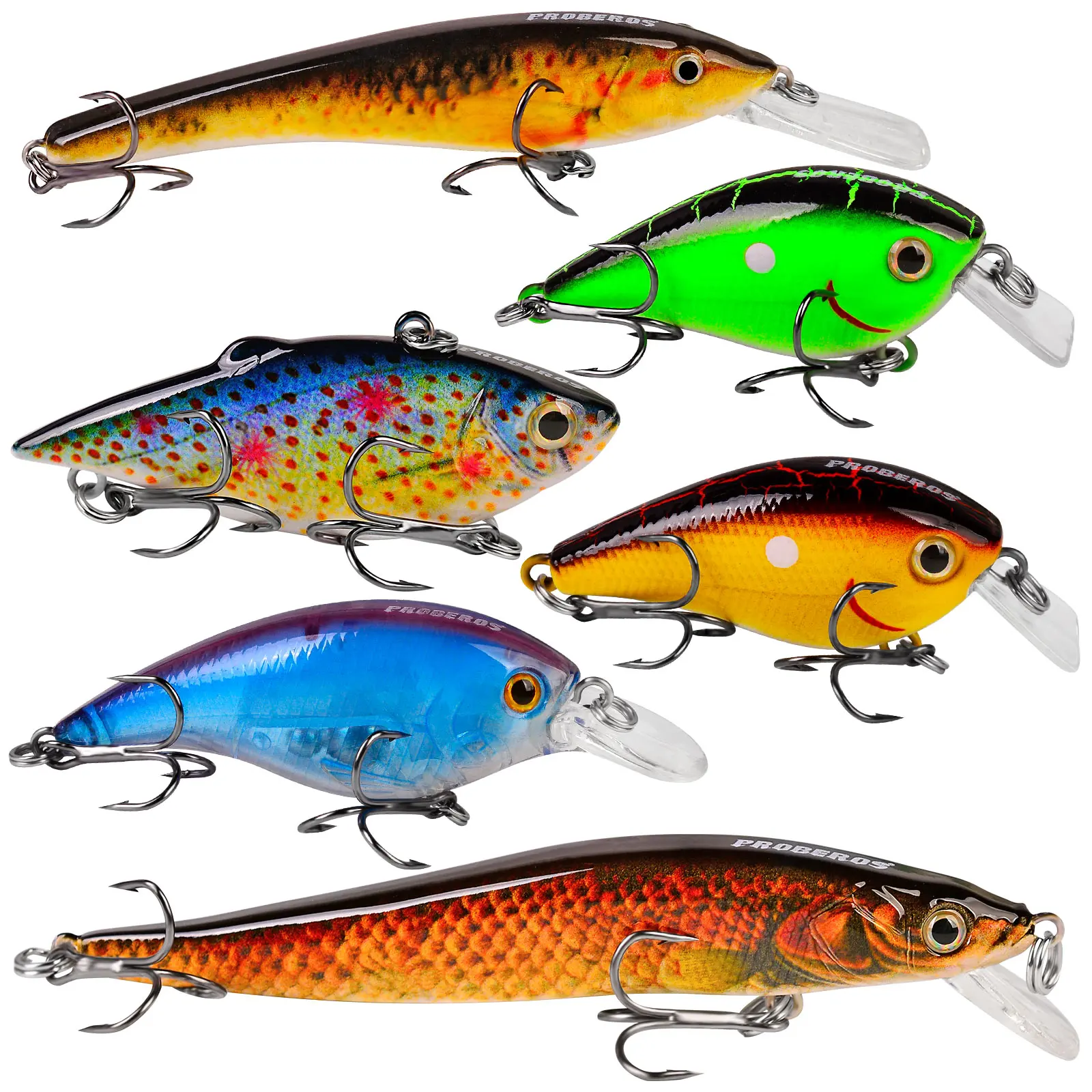 PROBEROS Almighty Mixed Fishing Lure Kits Wobbler Crankbait Swimbait Minnow Hard Baits Spiners Bass Baits Set Fishing Tackle
PROBEROS Almighty Mixed Fishing Lure Kits Wobbler Crankbait Swimbait Minnow Hard Baits Spiners Bass Baits Set Fishing Tackle