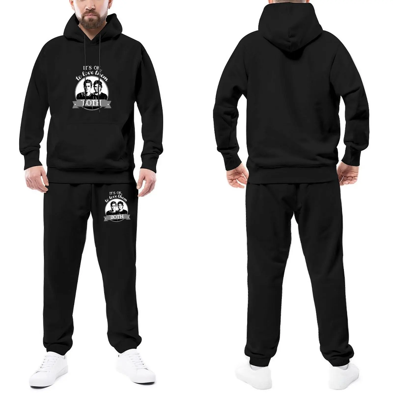 The Vampire Diaries Tracksuit Set Love Them Both Salvatore Brothers Hip Hop Sweatsuits SportsSweatpants and Hoodie Set Men
The Vampire Diaries Tracksuit Set Love Them Both Salvatore Brothers Hip Hop Sweatsuits SportsSweatpants and Hoodie Set Men