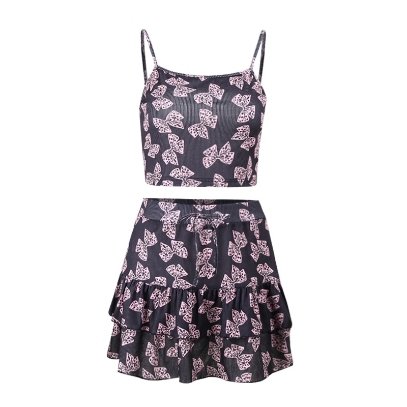 InsDoit Goth Harajuku Sexy Women Two Piece Set Women Sleeveless Crop Top Pleated High Waist Mini Skirt Print Casual Summer Sets
InsDoit Goth Harajuku Sexy Women Two Piece Set Women Sleeveless Crop Top Pleated High Waist Mini Skirt Print Casual Summer Sets