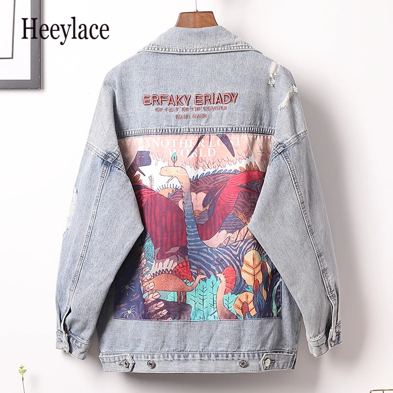 Большие размеры, Весенняя длинная джинсовая куртка с забавным мультяшным принтом, Женская винтажная уличная джинсовая куртка в стиле панк, ...
Большие размеры, Весенняя длинная джинсовая куртка с забавным мультяшным принтом, Женская винтажная уличная джинсовая куртка в стиле панк, ...
