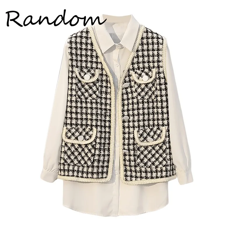 Женский офисный костюм для выпускного сезона осень 2021, белая рубашка, топ и клетчатая твидовая куртка, жилет, пальто, комплект из двух предме...
Женский офисный костюм для выпускного сезона осень 2021, белая рубашка, топ и клетчатая твидовая куртка, жилет, пальто, комплект из двух предме...