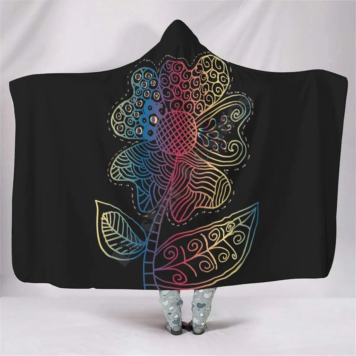 Psychedelic Flowers Hooded Blanket 3D printed Wearable Blanket Adults Kids Various Types Hooded Blanket Wearable 17 
Psychedelic Flowers Hooded Blanket 3D printed Wearable Blanket Adults Kids Various Types Hooded Blanket Wearable 17