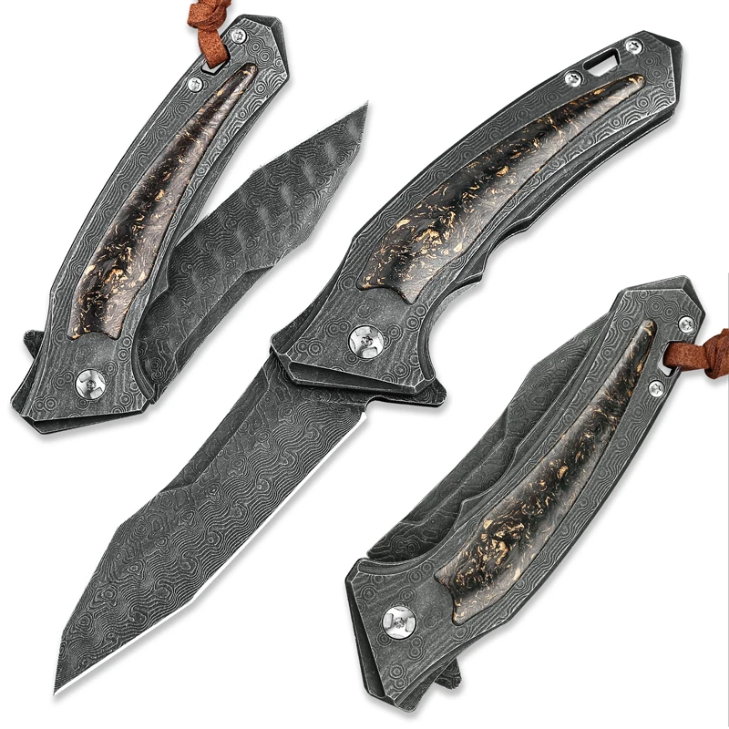 Складной нож из дамасской стали, карманный инструмент для повседневного использования, ручка из углеродного волокна, тактический уличный с... 
Складной нож из дамасской стали, карманный инструмент для повседневного использования, ручка из углеродного волокна, тактический уличный с...