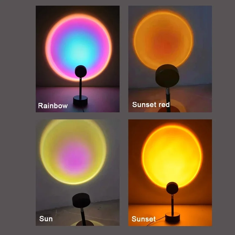

Sunset Projection Night Lights Live Broadcast Background Like Galaxy Projector Atmosphere Rainbow Lamp Decoration for Bedroom