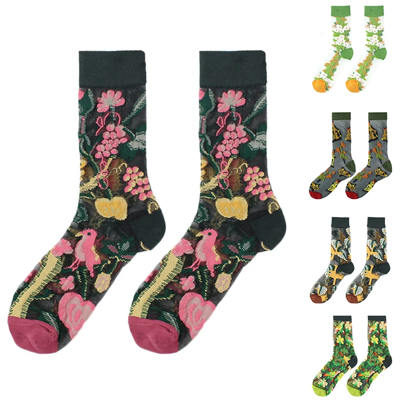 Mesh Hosiery Casual Crystal Silk Socks Fashion Flower Socks Breathable Mid-tube Socks Summer Harajuku Women Comfortable Hosiery
Mesh Hosiery Casual Crystal Silk Socks Fashion Flower Socks Breathable Mid-tube Socks Summer Harajuku Women Comfortable Hosiery