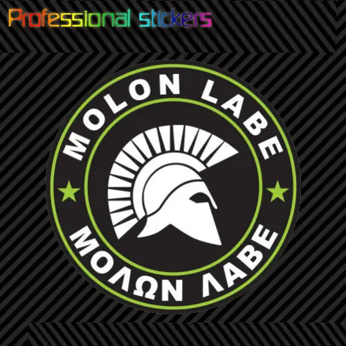 

Molon Labe Green Circle Sticker Decal Self Adhesive Vinyl Come Take Them 2A V3d for Car, Laptops, Motorcycles, Office Supplies