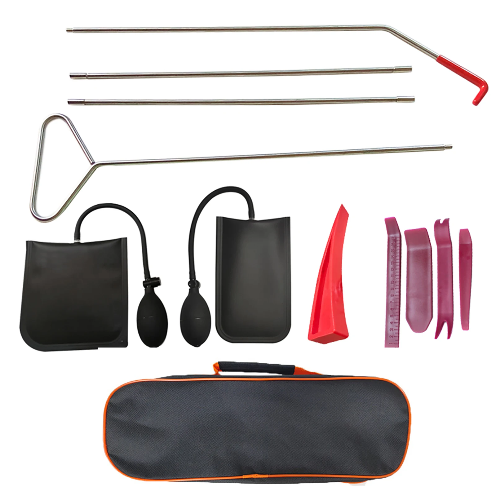 Automotive Car Tool Kit with Easy Entry Long Reach Grabber with Air Pump Bag Non Marring Wedge and PVC Bag for Cars Truck
Automotive Car Tool Kit with Easy Entry Long Reach Grabber with Air Pump Bag Non Marring Wedge and PVC Bag for Cars Truck