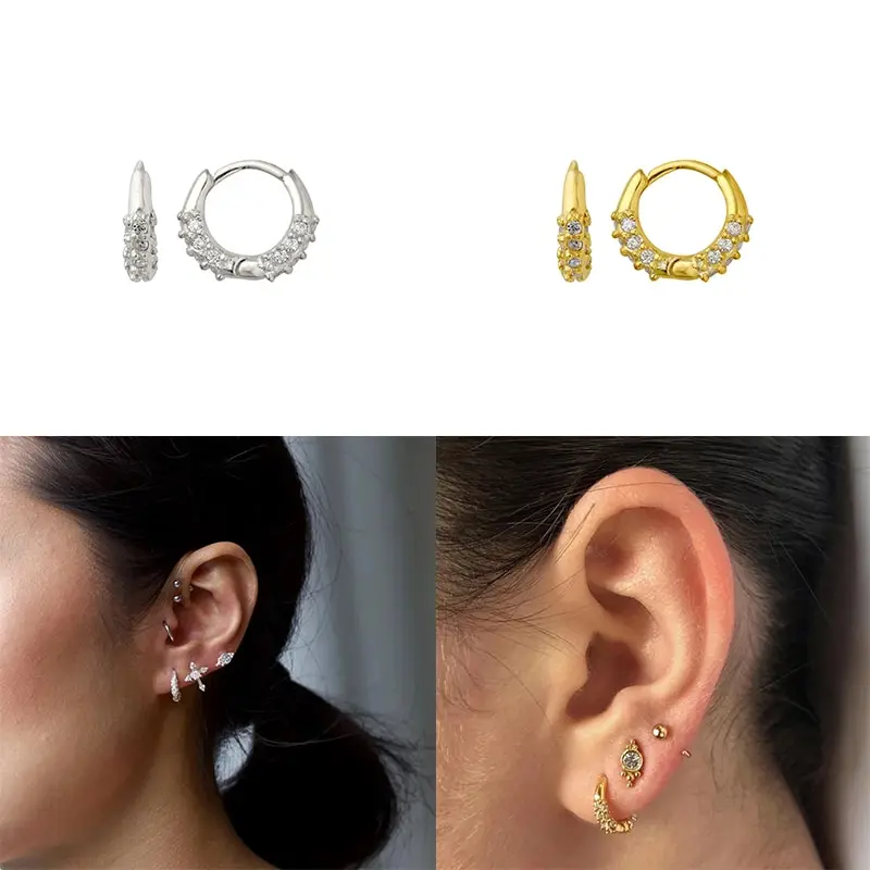 Boako 925 Sterling Silver Hoop Earrings Golden Silver Zircon Small Cute Earrings Charms Jewelry for Women Girls Wedding Gift
Boako 925 Sterling Silver Hoop Earrings Golden Silver Zircon Small Cute Earrings Charms Jewelry for Women Girls Wedding Gift