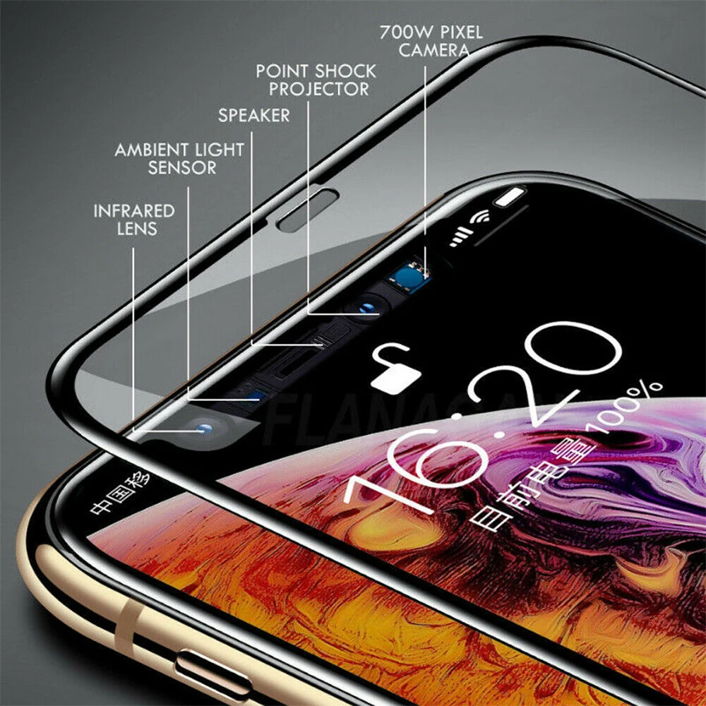 Защита экрана 20D защитная пленка полное покрытие для iPhone 11 Pro Max/XSMax закаленное