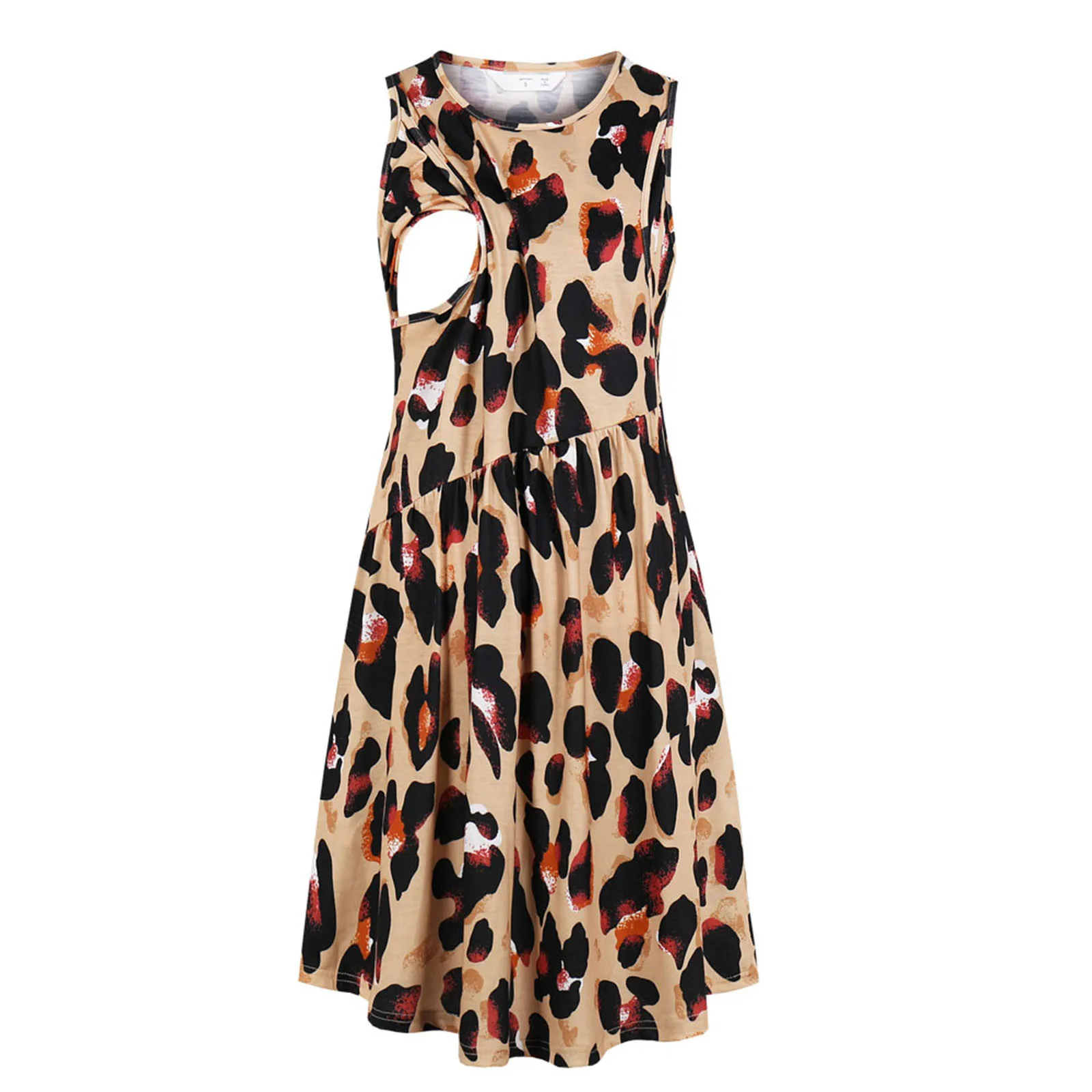 Pregnant Mother Breastfeeding Dress Summer Fashion Leopard Print Round Neck Casual Pocket Print Sleeveless Dress Robes Femme F4
Pregnant Mother Breastfeeding Dress Summer Fashion Leopard Print Round Neck Casual Pocket Print Sleeveless Dress Robes Femme F4