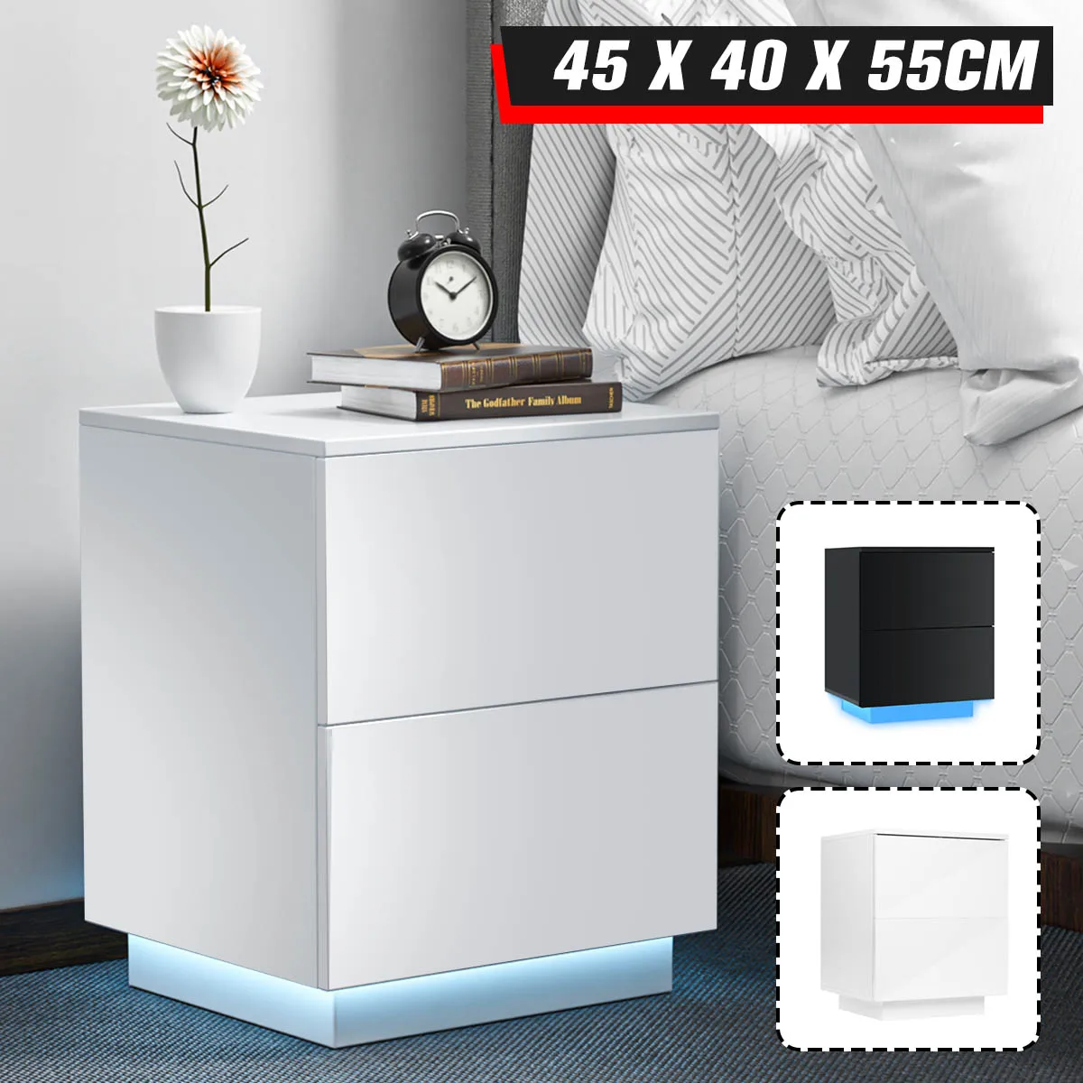 3 Type Modern Luxury LED Light Nightstand Coffee Tea Table w/2 Drawers Organizer Storage Cabinet Bedside Table Bedroom Furniture
3 Type Modern Luxury LED Light Nightstand Coffee Tea Table w/2 Drawers Organizer Storage Cabinet Bedside Table Bedroom Furniture