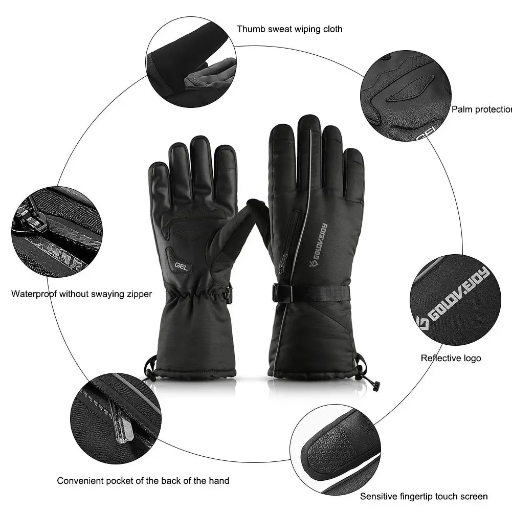 Winter Snow Ski Gloves Touch Screen Waterproof Night Reflective Mittens for Outdoor Mountaineering Cycling Motorcycle Gloves
Winter Snow Ski Gloves Touch Screen Waterproof Night Reflective Mittens for Outdoor Mountaineering Cycling Motorcycle Gloves