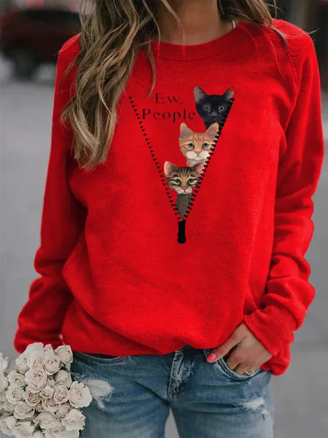 Casual Cute Cat 3D Printing Women's T Shirt Harajuku Top 2021Spring Autumn New Long Sleeved O Collar Loose Large size Ladies Tee
Casual Cute Cat 3D Printing Women's T Shirt Harajuku Top 2021Spring Autumn New Long Sleeved O Collar Loose Large size Ladies Tee
