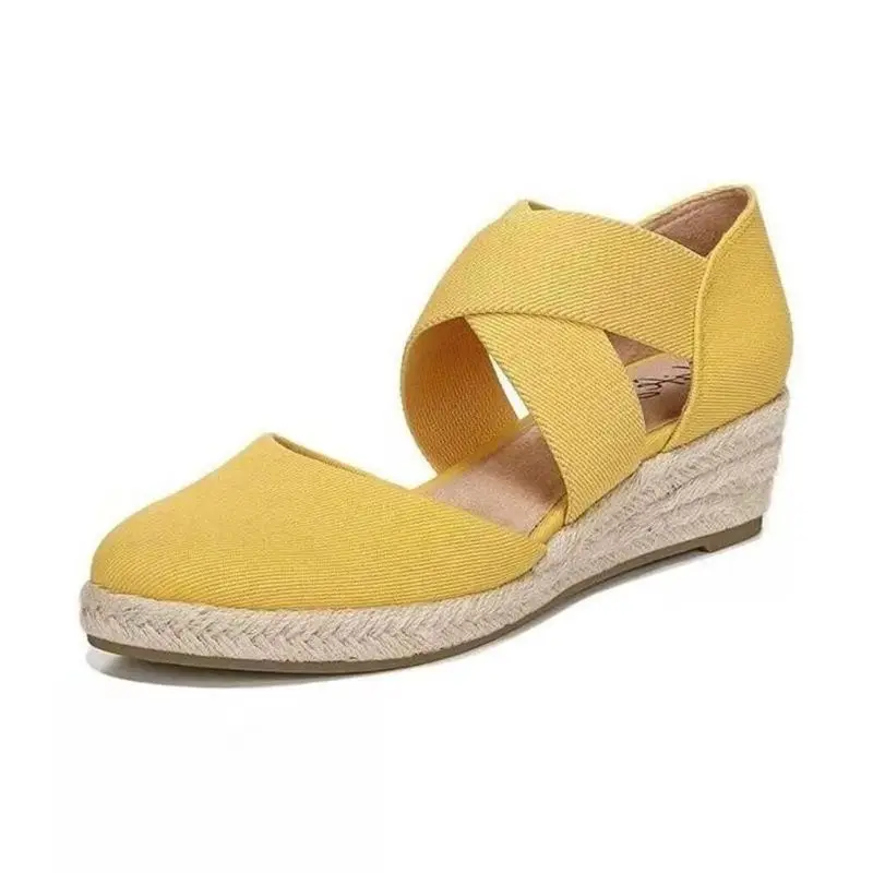 Wedge Platform Sandals For Women Stretch Fabric Cross Shoes Hemps Heels Ladies Pumps Women Footwear Plus Size 36-43 Closed Toe
Wedge Platform Sandals For Women Stretch Fabric Cross Shoes Hemps Heels Ladies Pumps Women Footwear Plus Size 36-43 Closed Toe