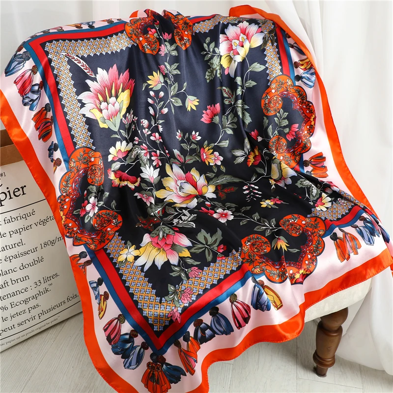 2021 Design Brand Women Silk Scarf Square Chain Print Head Scarfs Female Satin Hijab Scarves Shawl Wrap Lady Headband Foulard
2021 Design Brand Women Silk Scarf Square Chain Print Head Scarfs Female Satin Hijab Scarves Shawl Wrap Lady Headband Foulard