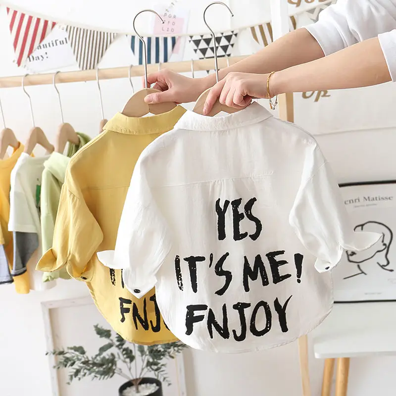 Baby boys long-sleeved shirts 2021 new spring and autumn Cotton printed letters children's clothing shirts children's tops
Baby boys long-sleeved shirts 2021 new spring and autumn Cotton printed letters children's clothing shirts children's tops