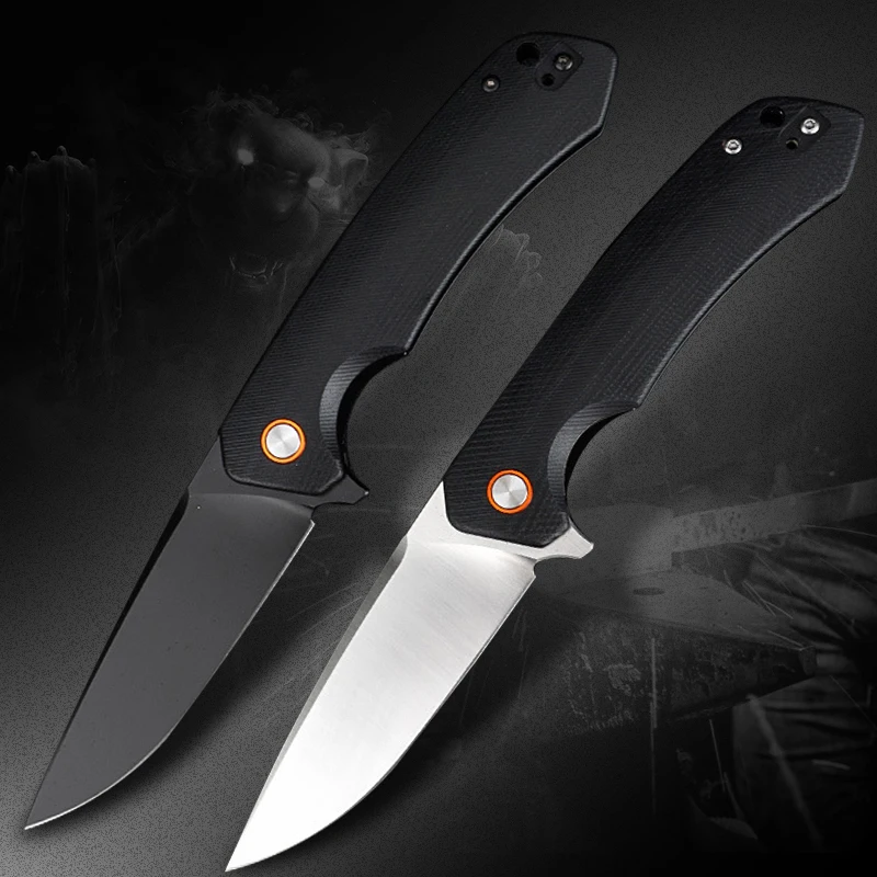 

D2 steel blade G10 handle folding knife hunting outdoor survival camping rescue tactics fruit cutting peeler EDC utility tool