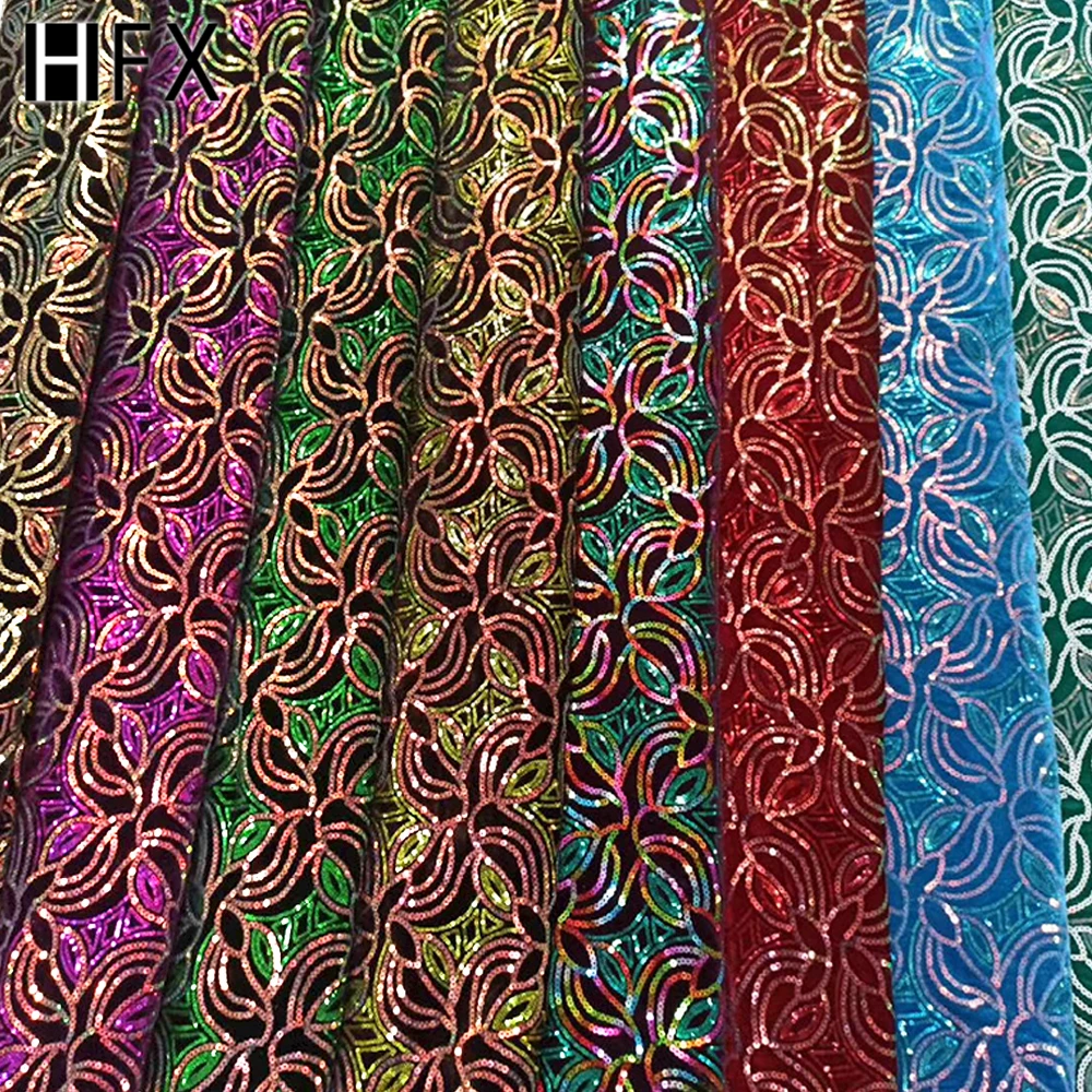 HFX Latest African Lace Fabric 2020 High Quality Velvet Sequins Lace Fabric Purple Nigeria Lace For Evening Party Dress F4052
HFX Latest African Lace Fabric 2020 High Quality Velvet Sequins Lace Fabric Purple Nigeria Lace For Evening Party Dress F4052