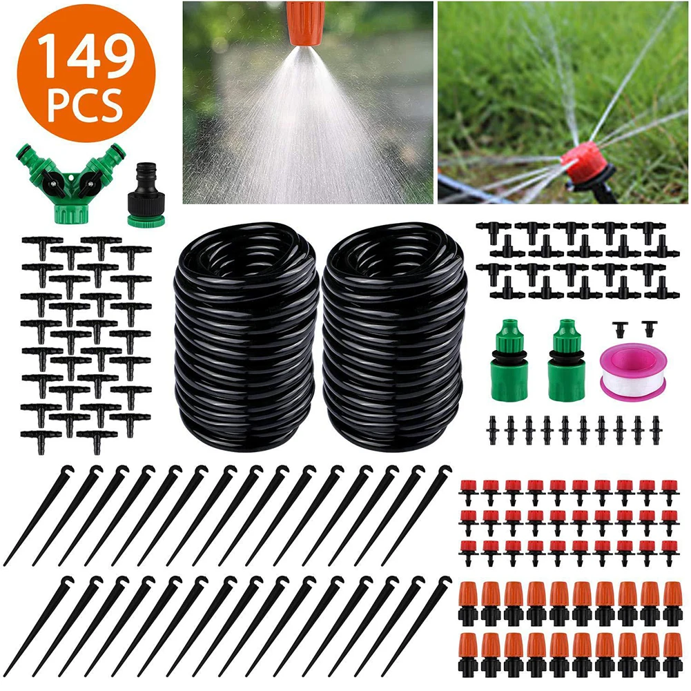 30M Hose Automatic Watering Set 149PCS Irrigation System Drip Nozzle Spraying Watering System DIY Garden Shower Mist Watering 
30M Hose Automatic Watering Set 149PCS Irrigation System Drip Nozzle Spraying Watering System DIY Garden Shower Mist Watering