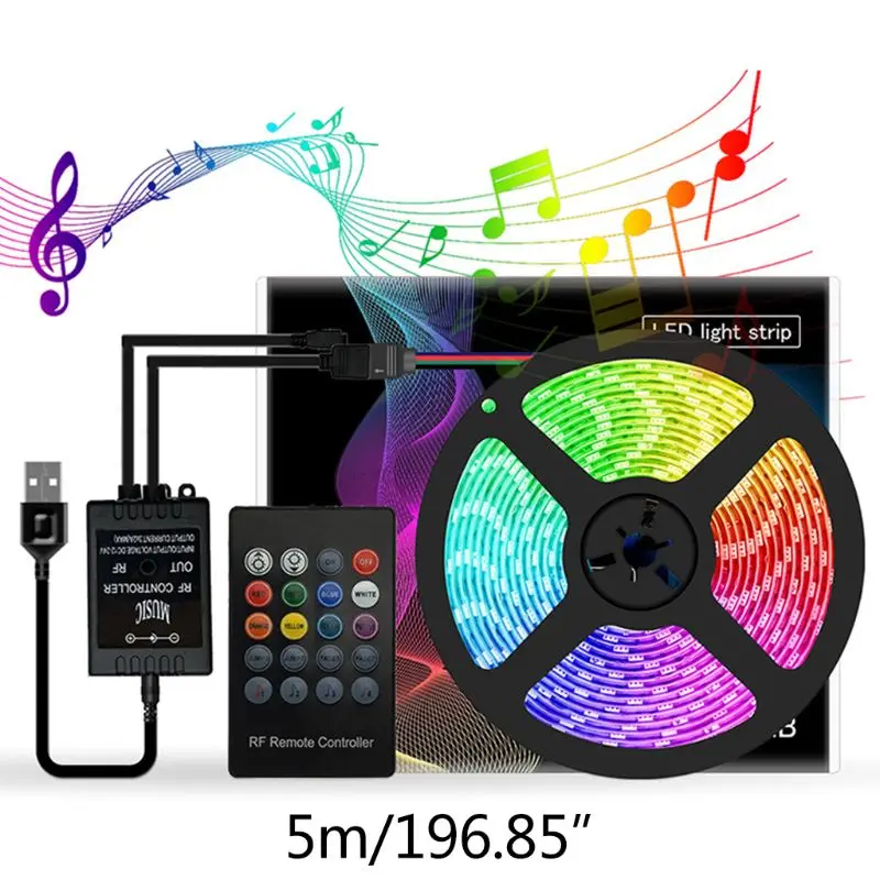 LED Music Voice Control Lights Strip USB Flexible Ribbon Light Stripe with 20 Keys Remote Control Outdoor Lighting Decor
LED Music Voice Control Lights Strip USB Flexible Ribbon Light Stripe with 20 Keys Remote Control Outdoor Lighting Decor