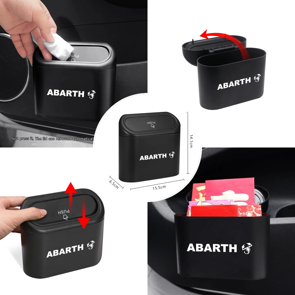 Car Flip Lid Dustbin Hanging Rubbish Garbage Storage Box Black Wastebasket Trash Can For Abarth Stilo Ducato 500 595 Accessories
Car Flip Lid Dustbin Hanging Rubbish Garbage Storage Box Black Wastebasket Trash Can For Abarth Stilo Ducato 500 595 Accessories