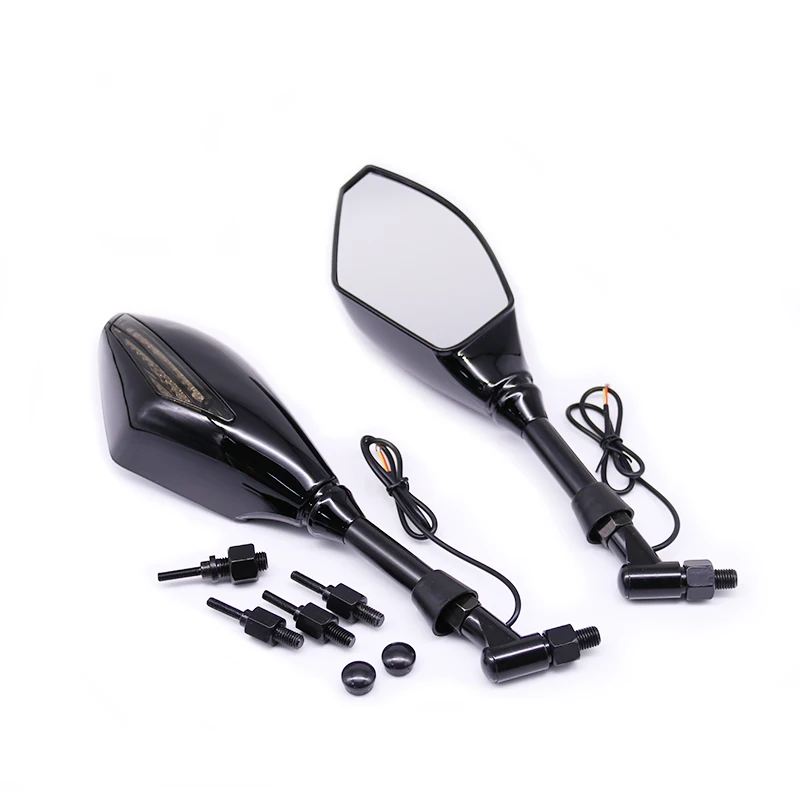 Custom Motorcycle Rearview Side Mirrors With 12V LED Turn Signal Light For Honda Yamaha Suzuki Kawasaki
Custom Motorcycle Rearview Side Mirrors With 12V LED Turn Signal Light For Honda Yamaha Suzuki Kawasaki