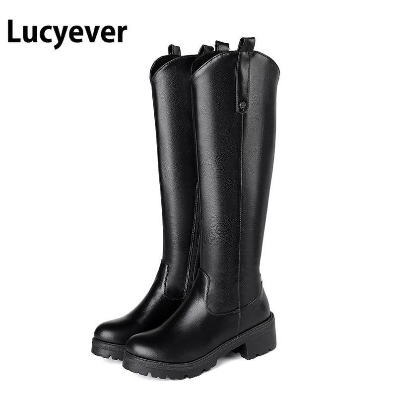 Lucyever New Autumn Winter Knee High Boots Womens Thich Heel Knight Booties Casual Western Shoes Botas Mujer Black Brown
Lucyever New Autumn Winter Knee High Boots Womens Thich Heel Knight Booties Casual Western Shoes Botas Mujer Black Brown