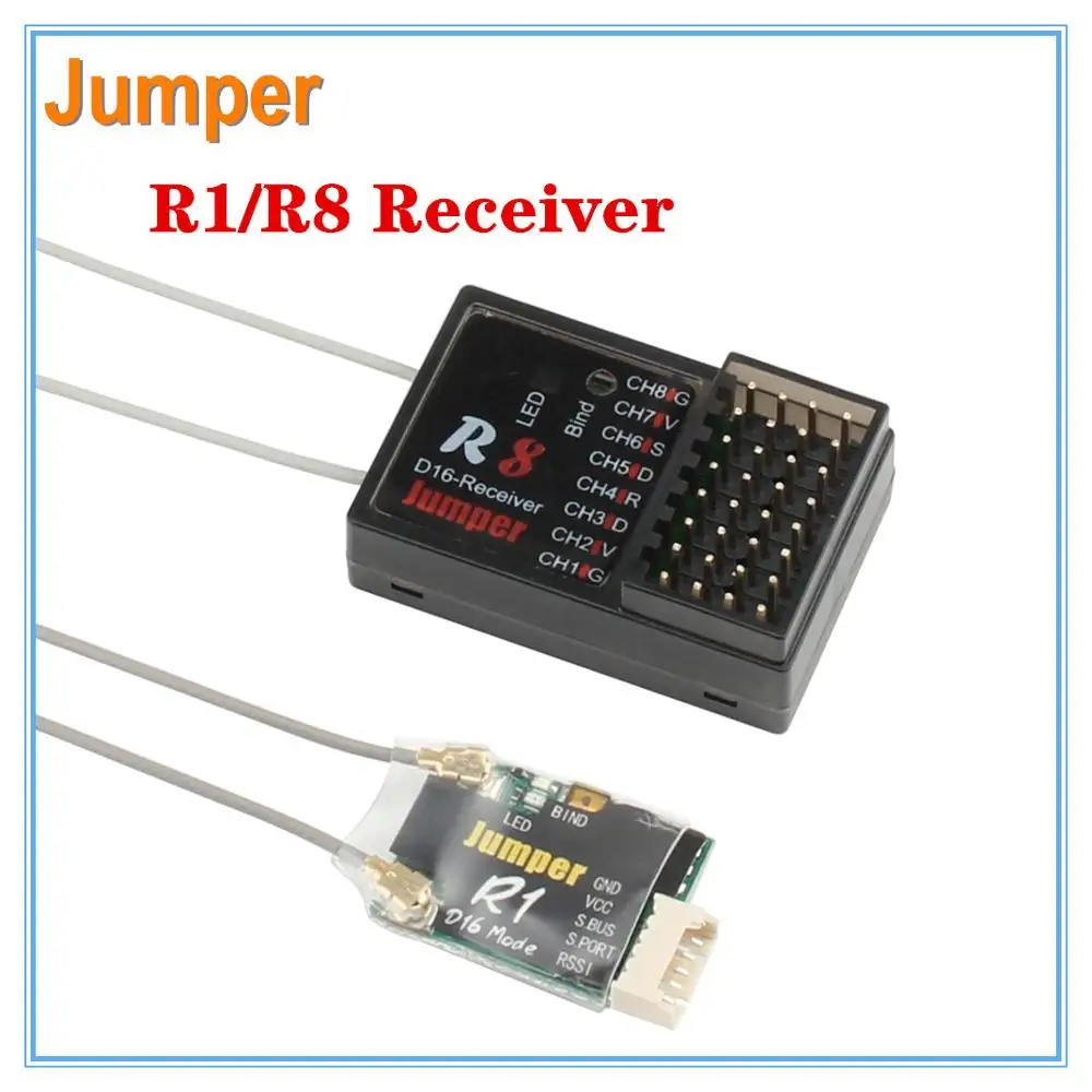 Приемник Jumper R1/R8 16CH Sbus для T16 Pro plus Frsky D16 D8 Mode радиоприемник совместимый с