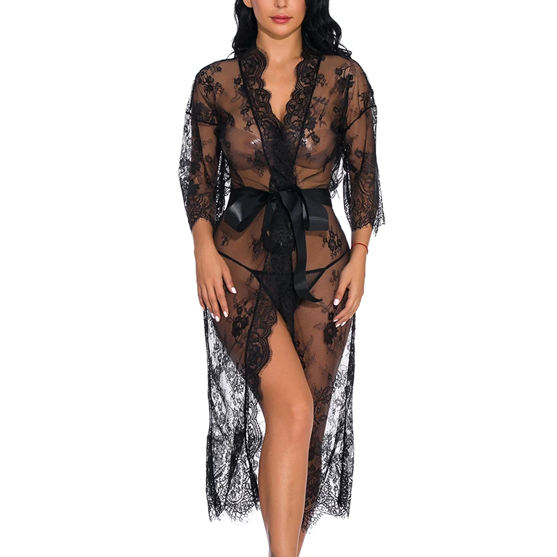 Hot Women Perspective Lace Mesh Lingerie Sleepwear Chemises Long Gown Nightdress Pajamas Bikini Cover-Up sy998
Hot Women Perspective Lace Mesh Lingerie Sleepwear Chemises Long Gown Nightdress Pajamas Bikini Cover-Up sy998