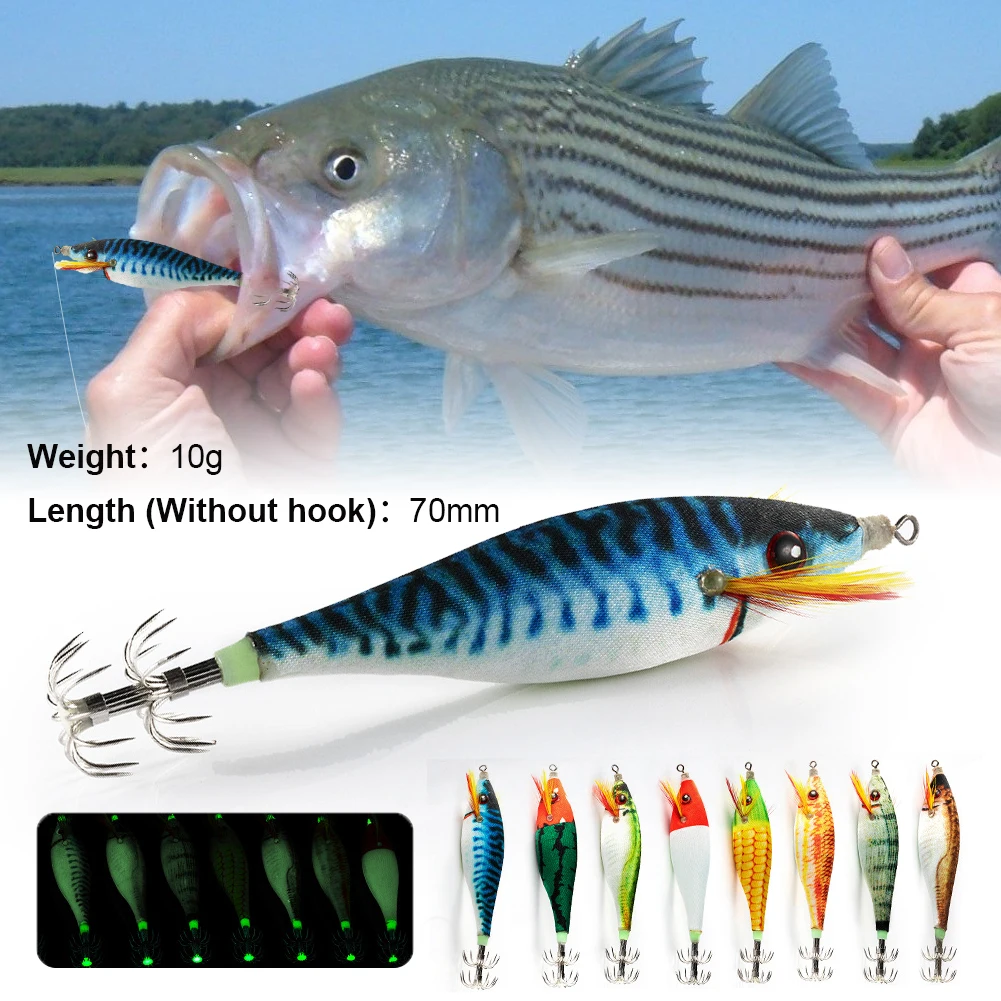 70mm 10g Squid Jigs Luminous Lifelike Squid Hook Octopus Bait Fishing Tackle Saltwater Fishing Lures Artificial Bait Accessories
70mm 10g Squid Jigs Luminous Lifelike Squid Hook Octopus Bait Fishing Tackle Saltwater Fishing Lures Artificial Bait Accessories