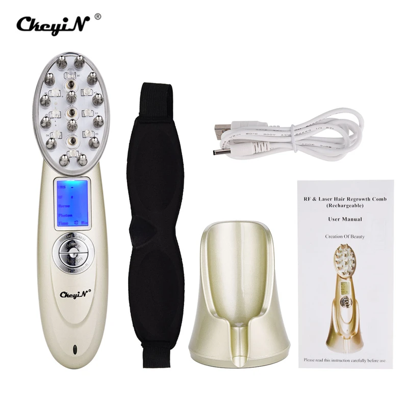 Electric Laser Hair Growth Comb Anti Hair Loss Treatment Infrared RF Nano Red Light EMS Vibration Scalp Massage Hair Brush 46