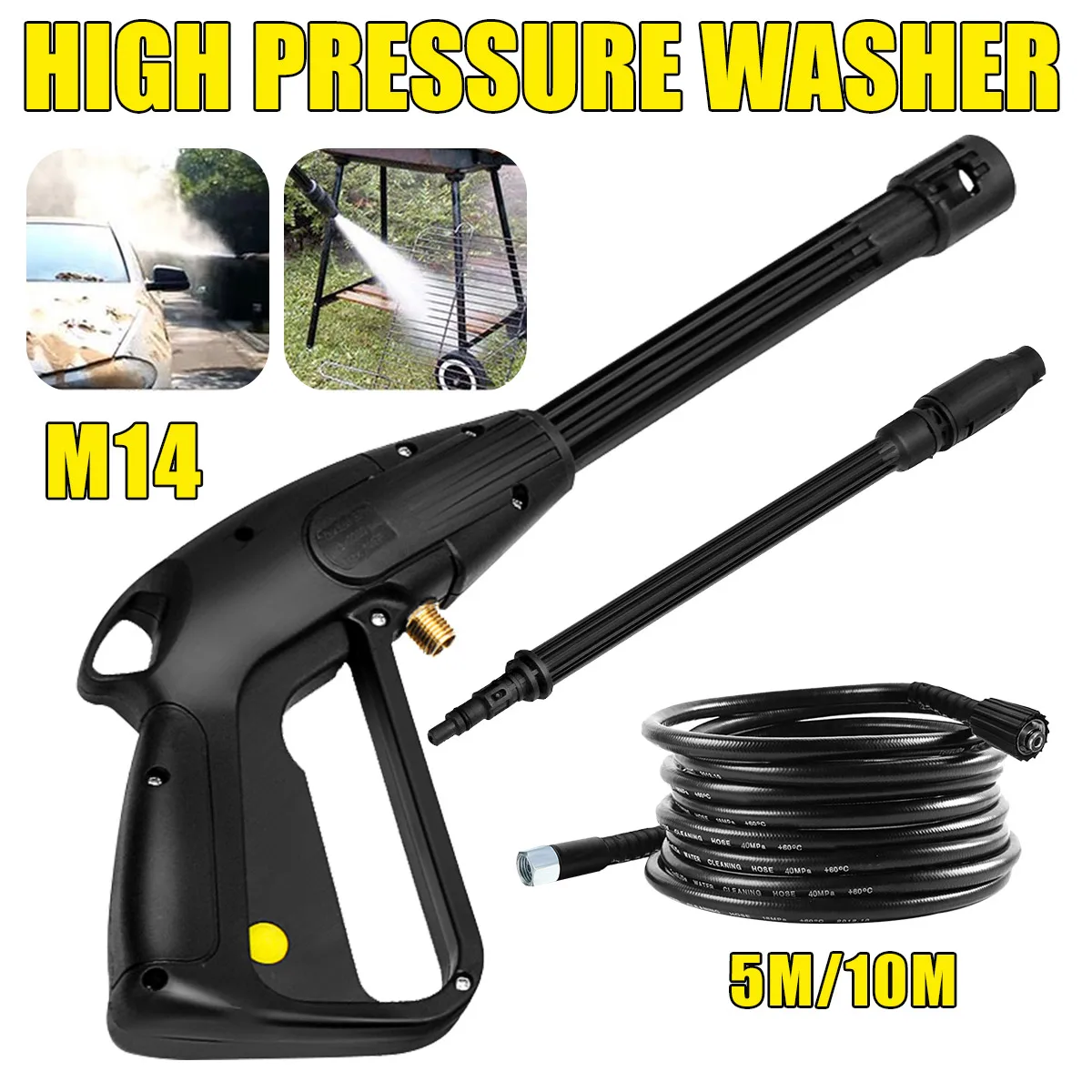 High Pressure Car Washer Spray Guns Jet Lance Nozzle Jet Water Gun 10m Extension Hose Car Cleaning for Black Decker for Bosch
High Pressure Car Washer Spray Guns Jet Lance Nozzle Jet Water Gun 10m Extension Hose Car Cleaning for Black Decker for Bosch