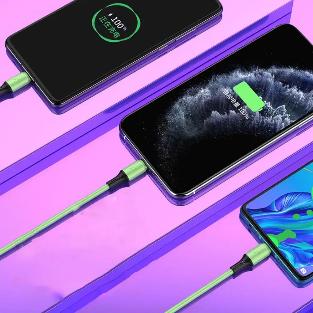 Жидкий силикон 3 в 1 кабель usb c типа зарядное устройство для iPhone Micro шнур быстрой