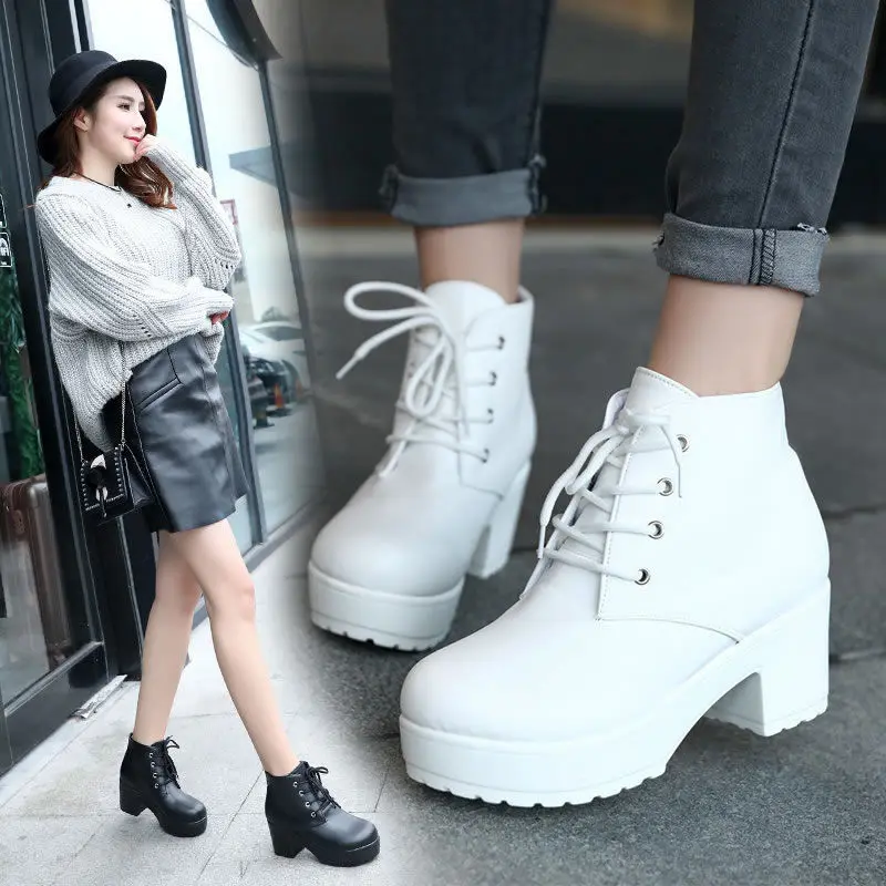 New autumn winter lace-up Lolita Martin boots waterproof platform thick heel thick-soled short boots Ankle Boots platform boots
New autumn winter lace-up Lolita Martin boots waterproof platform thick heel thick-soled short boots Ankle Boots platform boots