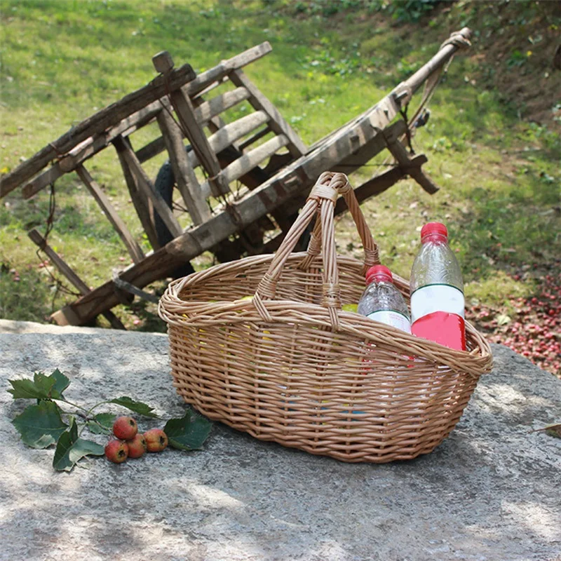 Woven Handmade Storage Basket Woven Box Organize Fruit Basket with Handle Picnic Basket Present
Woven Handmade Storage Basket Woven Box Organize Fruit Basket with Handle Picnic Basket Present