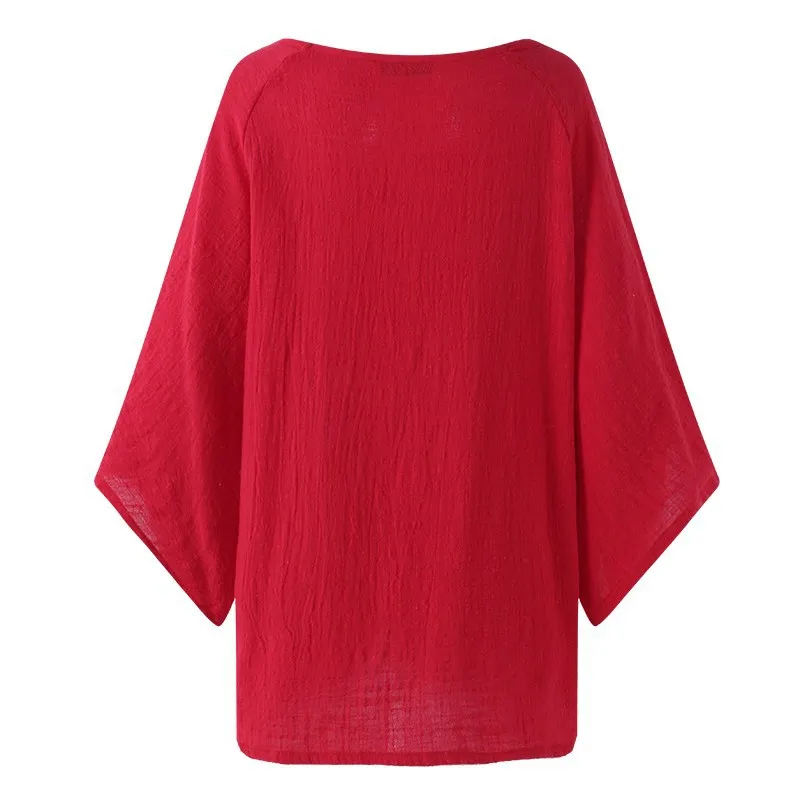 Chinese Harajuku Woman Tshirts Vintage Cotton Blouse Bat Plus Size Women's Linen Tops and Blouses O Neck Long Sleeve Tops P538 
Chinese Harajuku Woman Tshirts Vintage Cotton Blouse Bat Plus Size Women's Linen Tops and Blouses O Neck Long Sleeve Tops P538