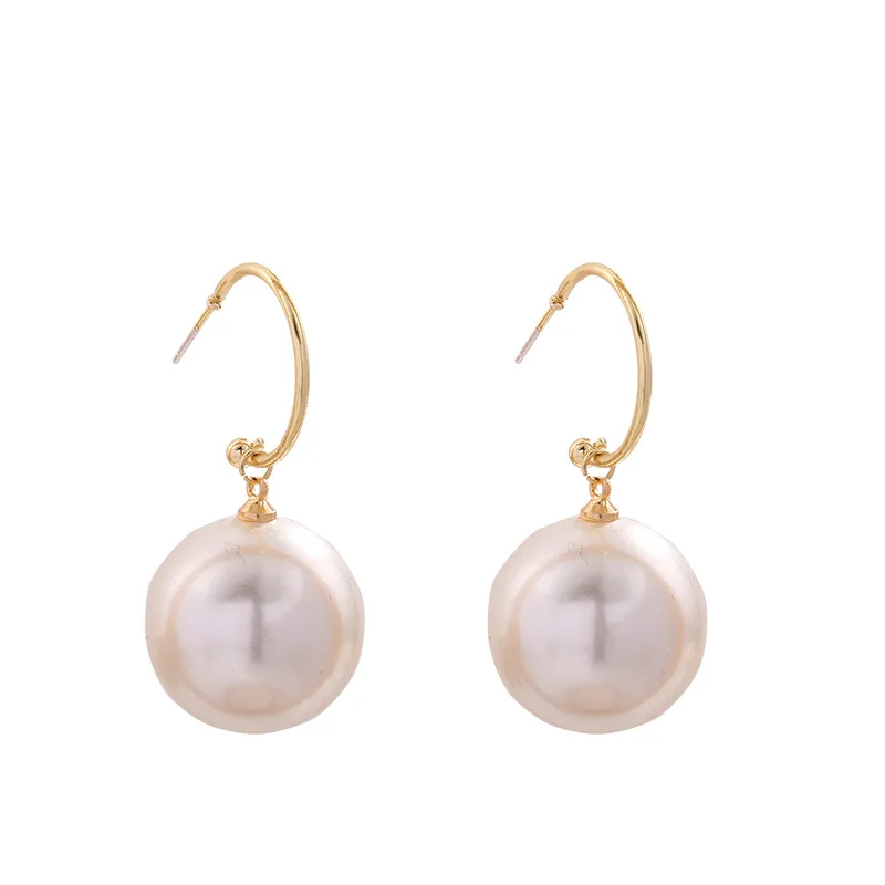 Elegant White Big Simulated Pearl Drop Earrings Gold Color Open Circle Dangle Big Ball Earrings for Women Wedding Jewelry 
Elegant White Big Simulated Pearl Drop Earrings Gold Color Open Circle Dangle Big Ball Earrings for Women Wedding Jewelry