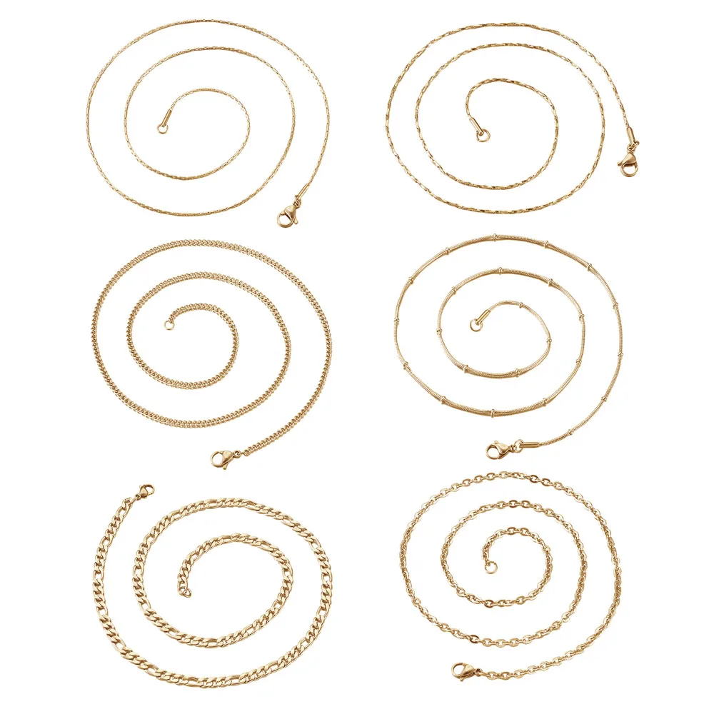 6 Strands Stainless Steel Chain Necklace Cable Chain Links with Lobster Claw Clasps 19.68 inches for DIY Jewelry Crafts Making
6 Strands Stainless Steel Chain Necklace Cable Chain Links with Lobster Claw Clasps 19.68 inches for DIY Jewelry Crafts Making