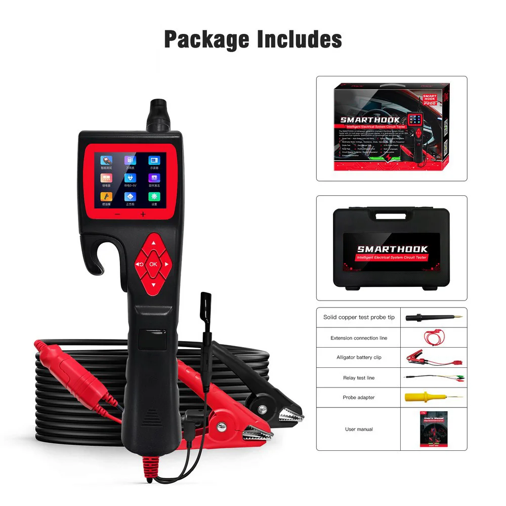 JDiag P200 SmartHook Circuit Tester Smart Test for Electrical System 9V-30V Relay Diode Oscilloscope Test PK PS100 Dropping New
JDiag P200 SmartHook Circuit Tester Smart Test for Electrical System 9V-30V Relay Diode Oscilloscope Test PK PS100 Dropping New