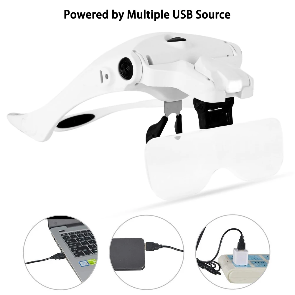 Magnifying Glasses LED Light Lamp Head Loupe Jeweler Headband Magnifier Eye Glasses Optical Glass Tool Repair Reading Magnifier
Magnifying Glasses LED Light Lamp Head Loupe Jeweler Headband Magnifier Eye Glasses Optical Glass Tool Repair Reading Magnifier