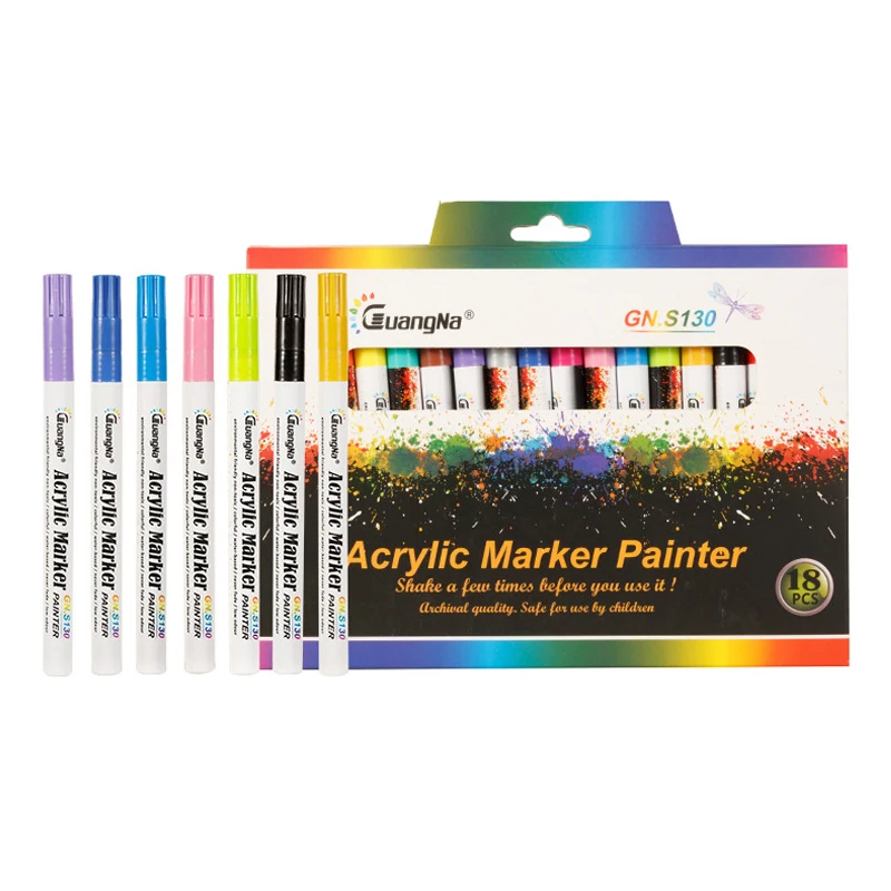 GN 12/18 Colors 0.7mm Acrylic Paint Marker pen Art Marker Pen for Ceramic Rock Glass Porcelain Mug Wood Fabric Canvas Painting
GN 12/18 Colors 0.7mm Acrylic Paint Marker pen Art Marker Pen for Ceramic Rock Glass Porcelain Mug Wood Fabric Canvas Painting