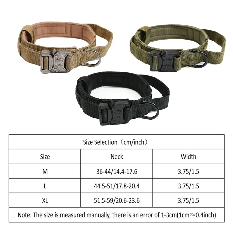 Military Tactical Dog Collar Durable Adjustable Collar Outdoor Training Pet Dog Collar Large Dog Pet Traction Supplies Hot Sale
Military Tactical Dog Collar Durable Adjustable Collar Outdoor Training Pet Dog Collar Large Dog Pet Traction Supplies Hot Sale