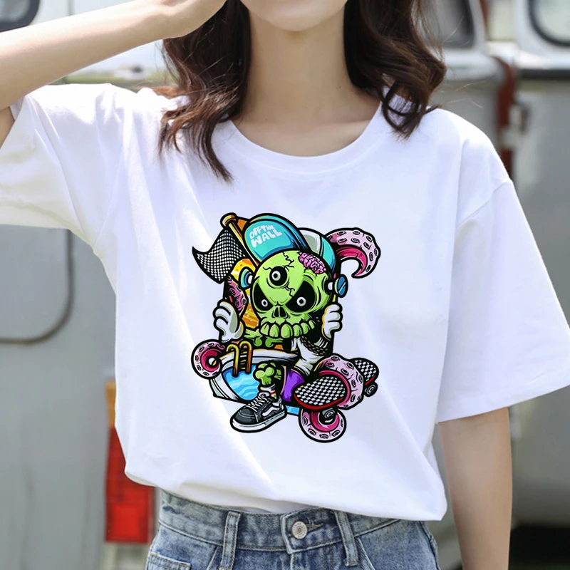 Women Printing Clothing Cute Skulls Lady Short Sleeve Casual 90s Cartoon Fashion Clothes Print Tee Top Tshirt Female T-shirt
Women Printing Clothing Cute Skulls Lady Short Sleeve Casual 90s Cartoon Fashion Clothes Print Tee Top Tshirt Female T-shirt