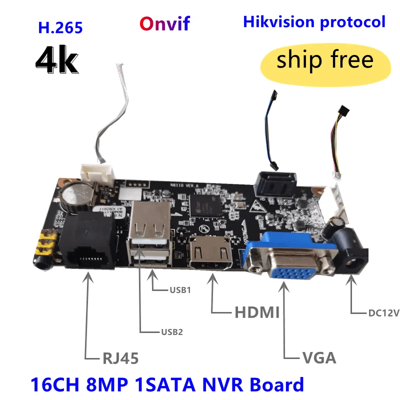 NVR Board/PCB 4k/8mp 16CH for IP Camera Recorder 1SATA Ultra H.265 ONVIF,Free use VMS/CMS Mobile APP,From UNV Technology
NVR Board/PCB 4k/8mp 16CH for IP Camera Recorder 1SATA Ultra H.265 ONVIF,Free use VMS/CMS Mobile APP,From UNV Technology