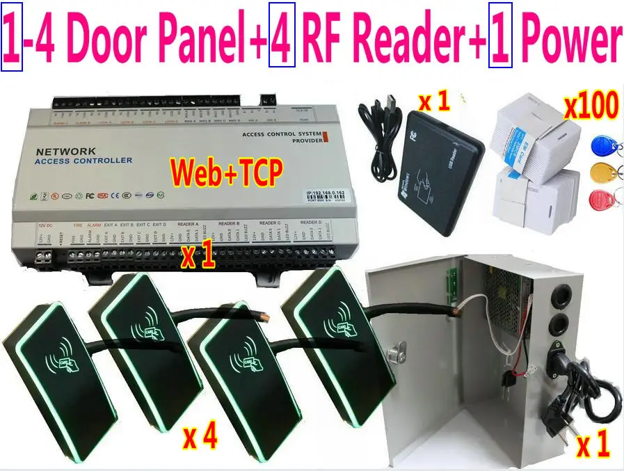 Плата управления доступом к двери 1 шт. панель 4 RFID EM считыватель доступа коробка